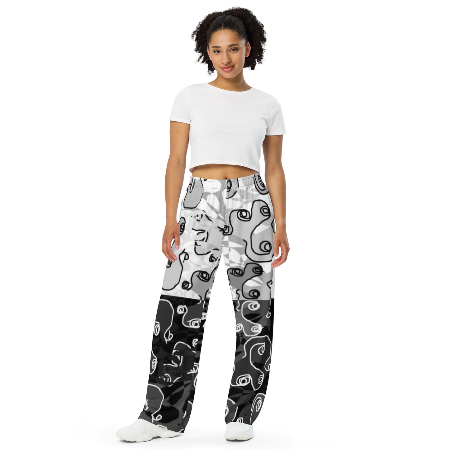 All-over print unisex wide-leg pants