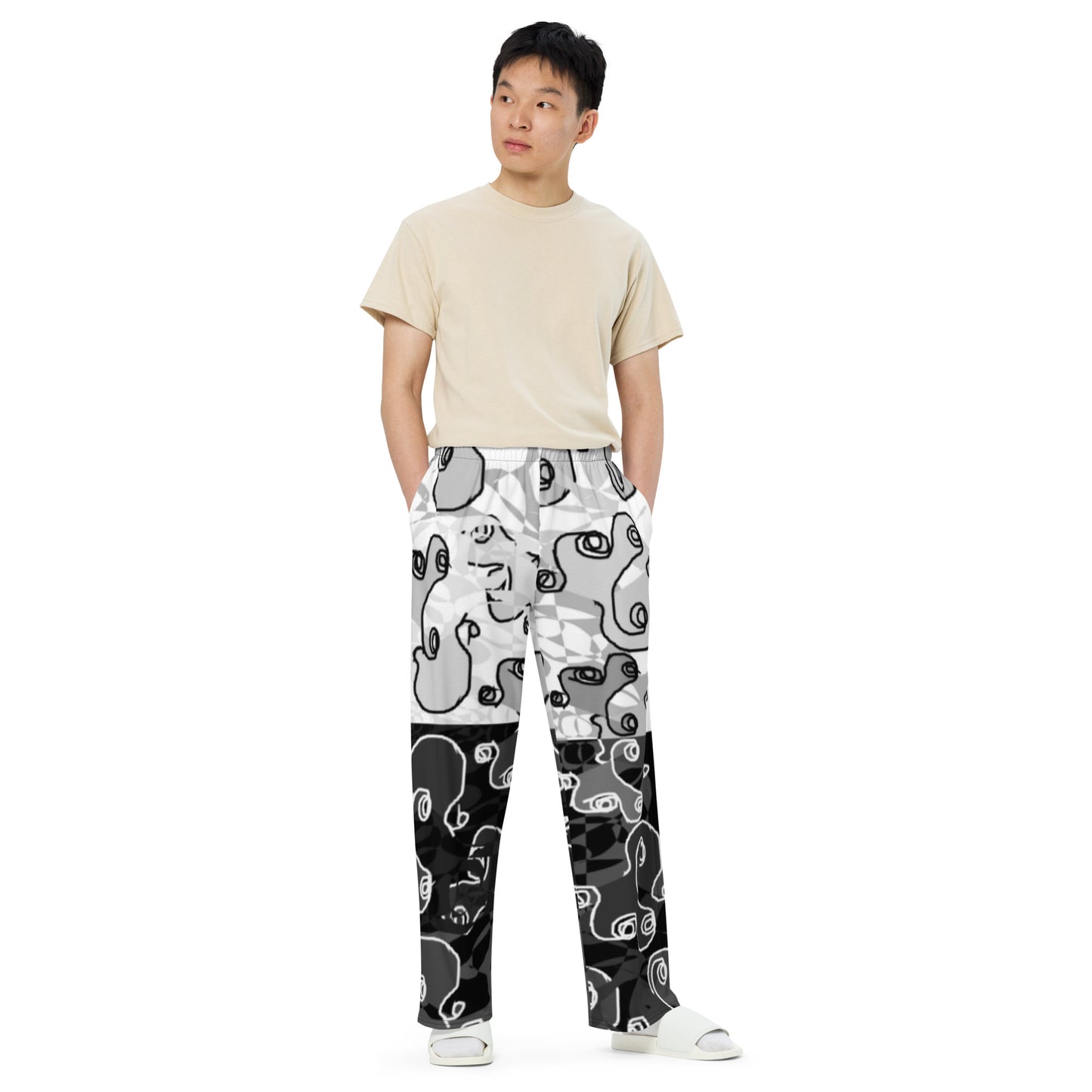 All-over print unisex wide-leg pants