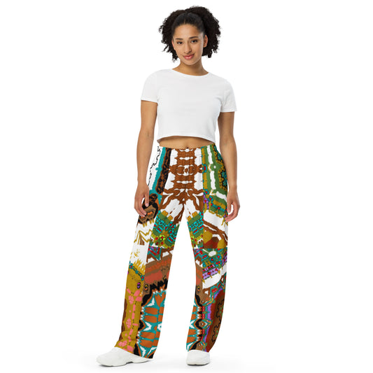 All-over print unisex wide-leg pants