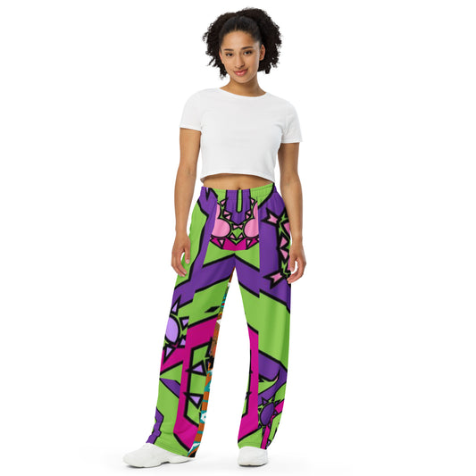 All-over print unisex wide-leg pants