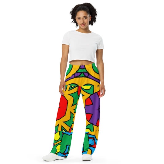 All-over print unisex wide-leg pants