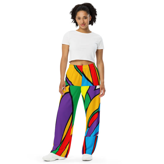 All-over print unisex wide-leg pants