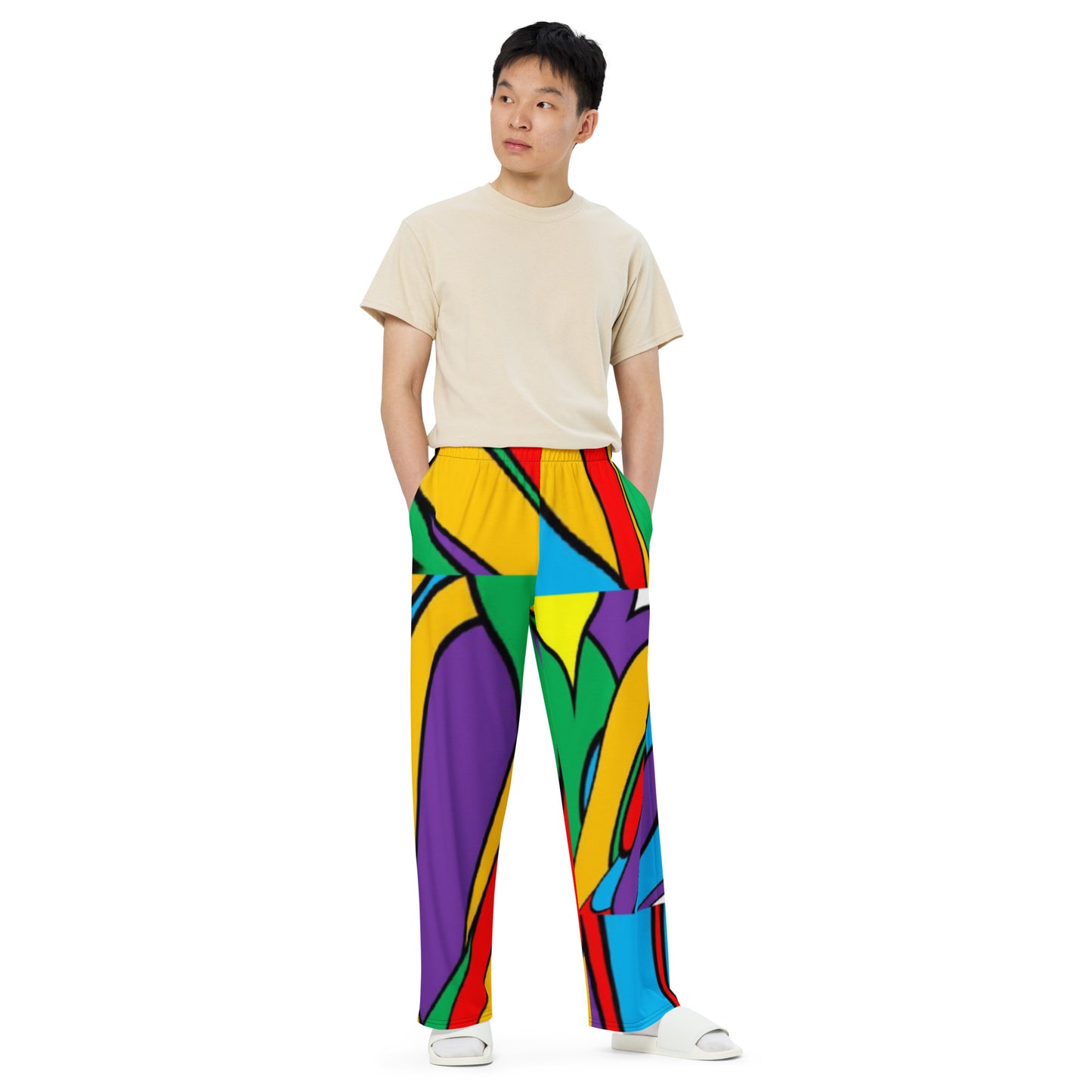 All-over print unisex wide-leg pants