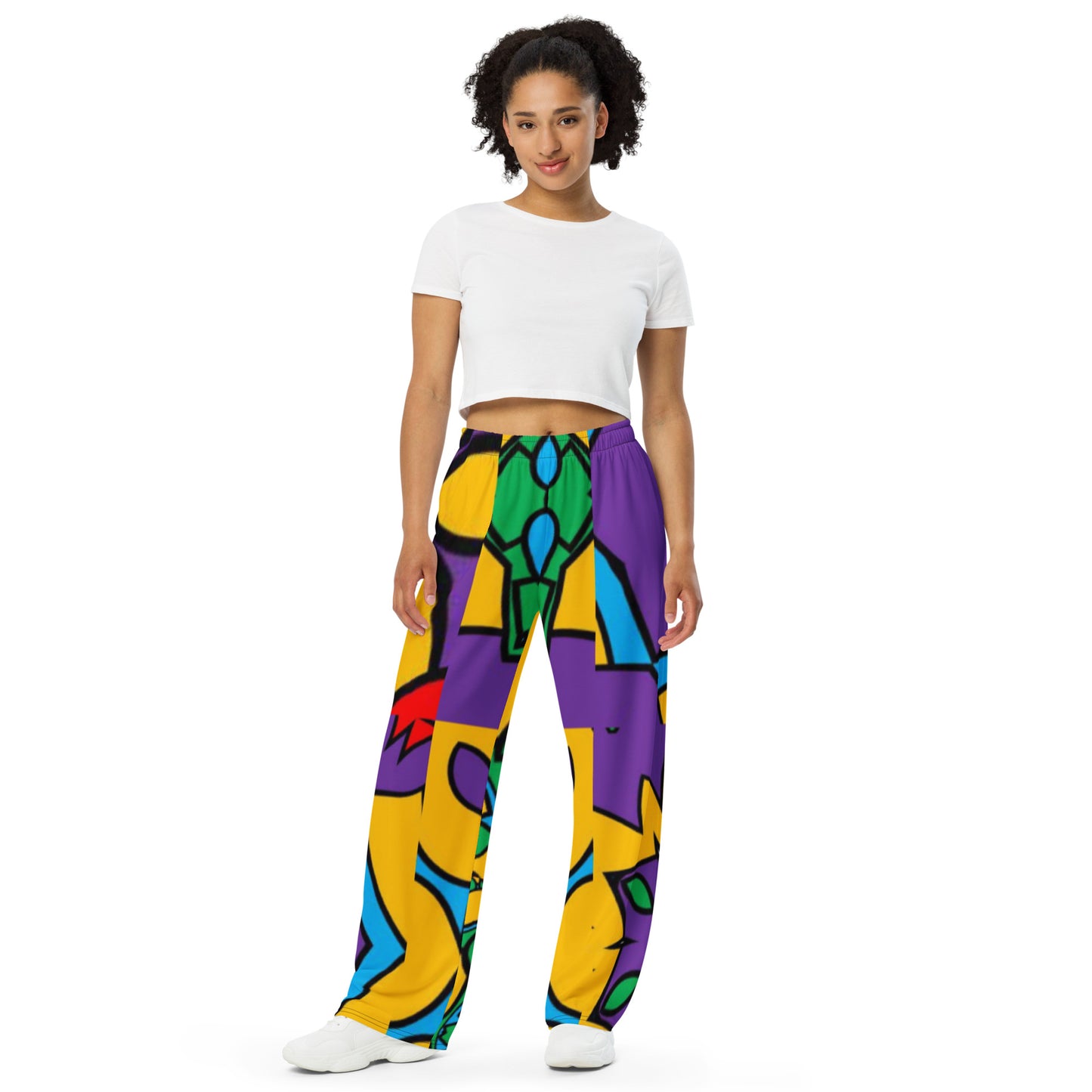 All-over print unisex wide-leg pants