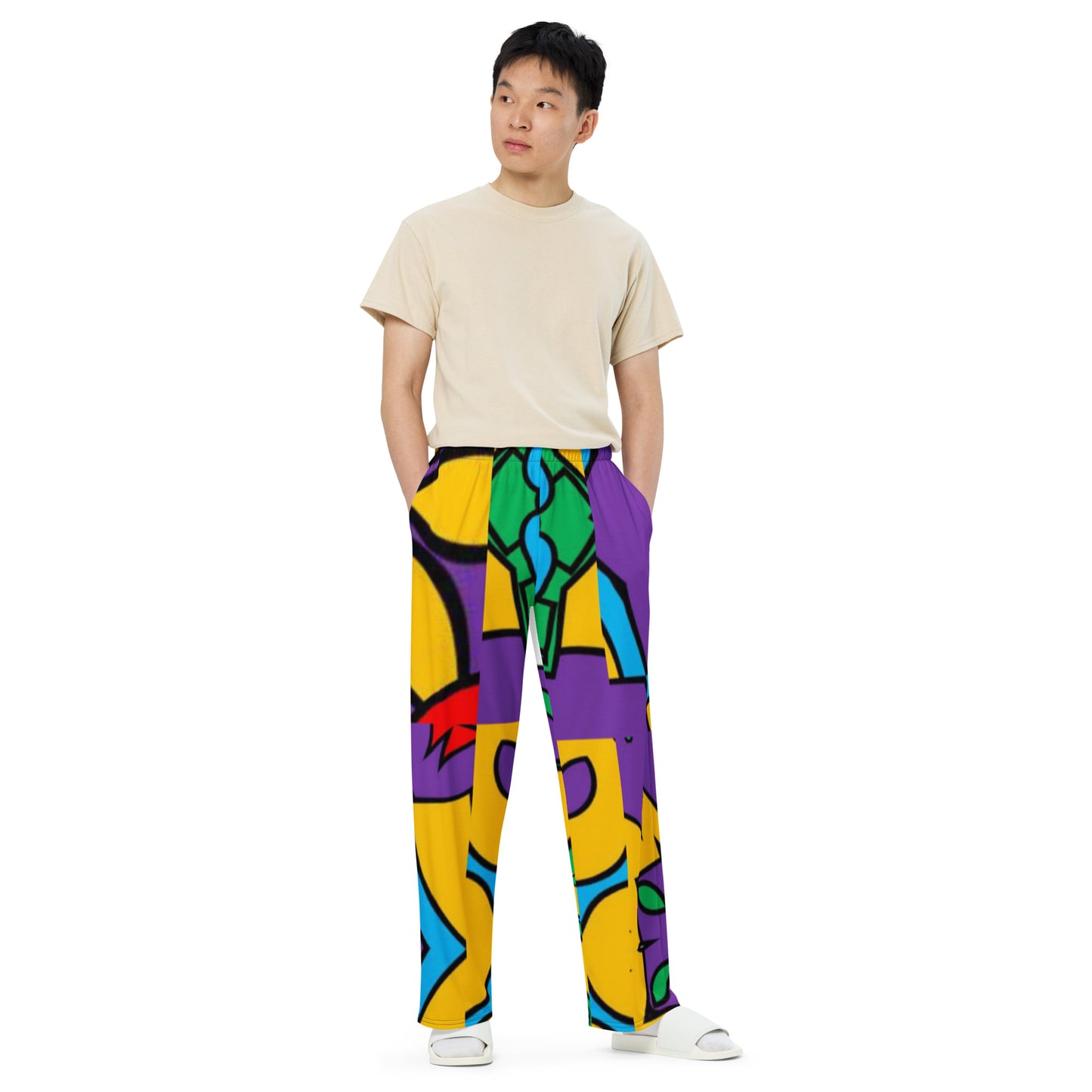 All-over print unisex wide-leg pants