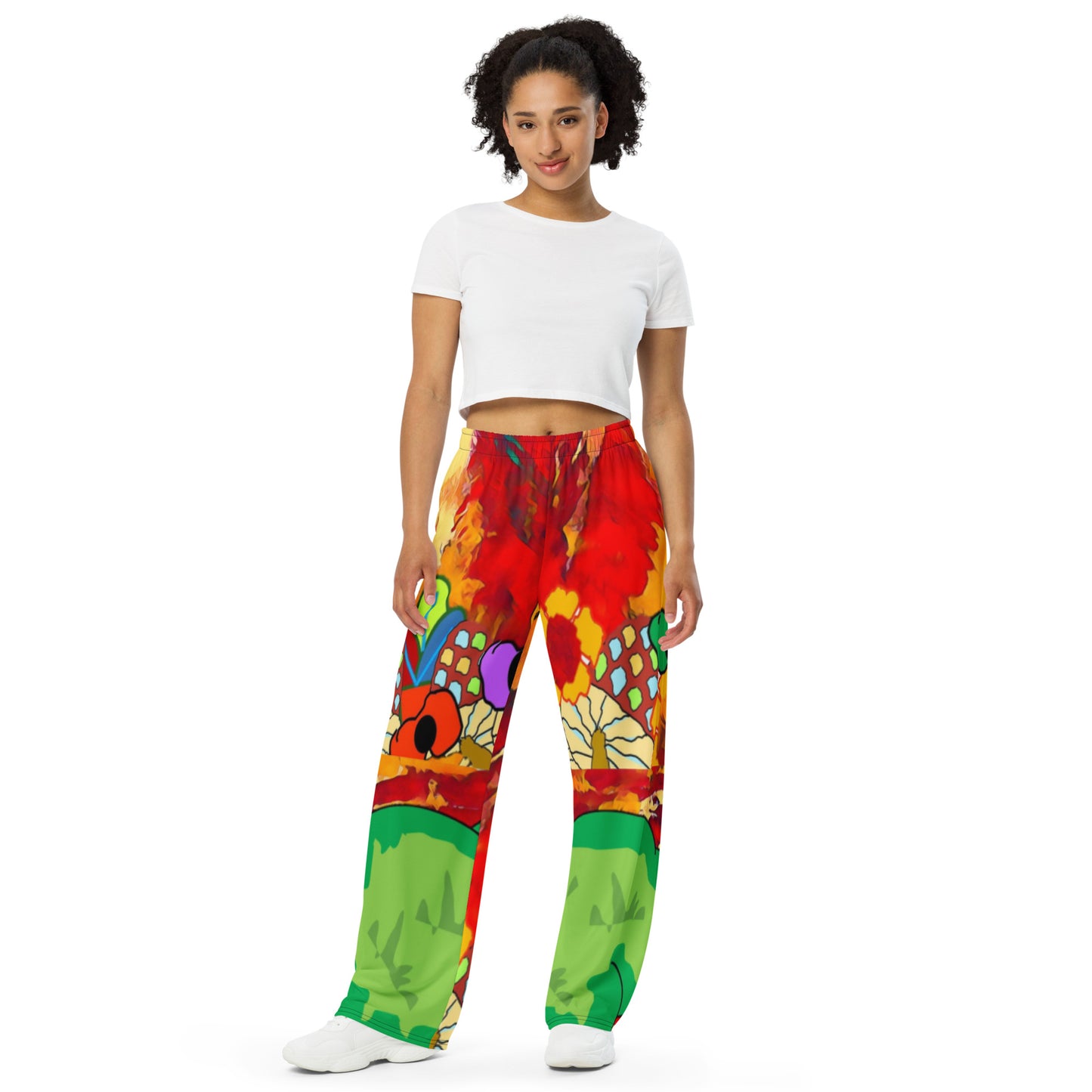 All-over print unisex wide-leg pants