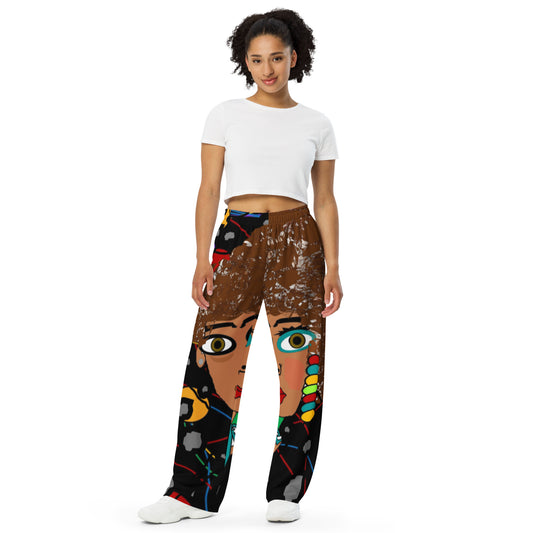 All-over print unisex wide-leg pants