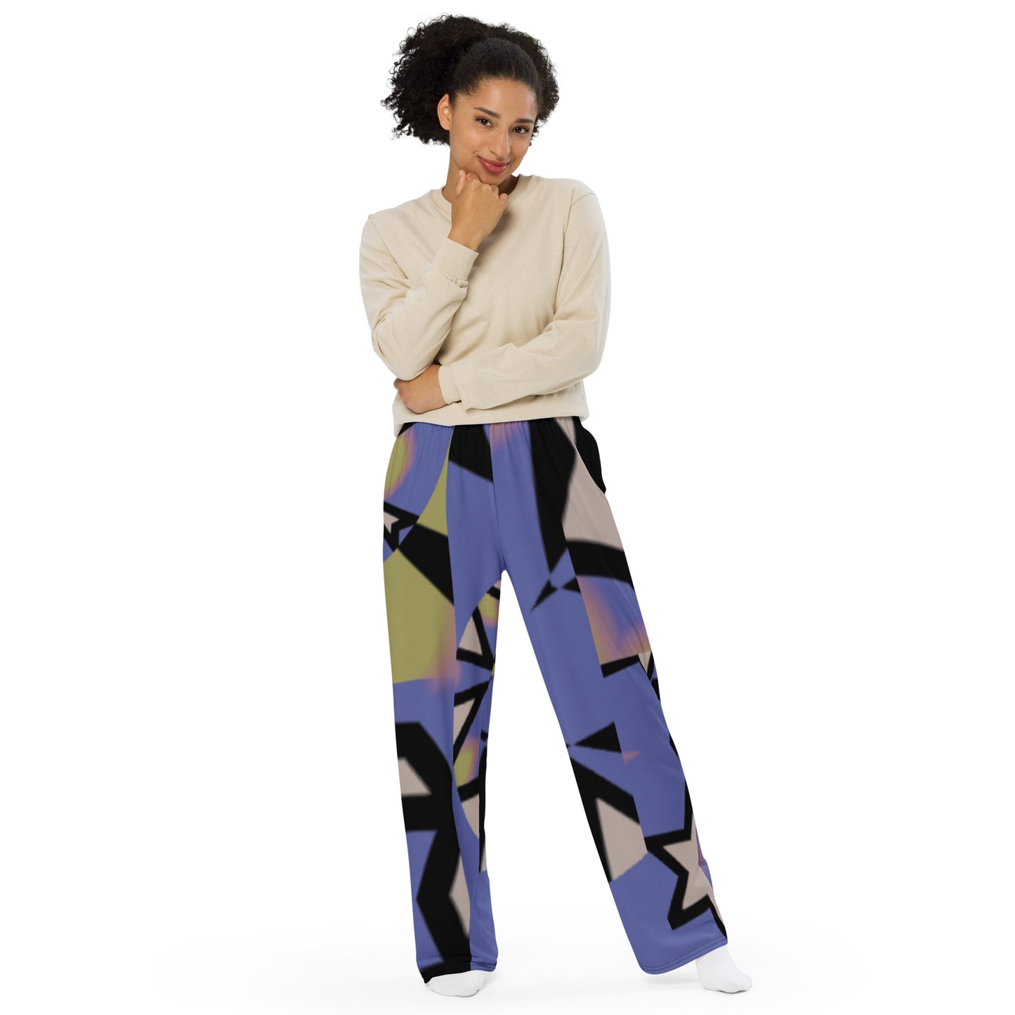 All-over print unisex wide-leg pants