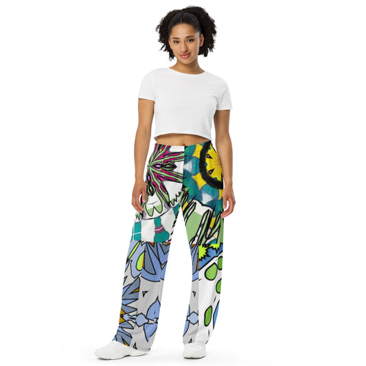 All-over print unisex wide-leg pants