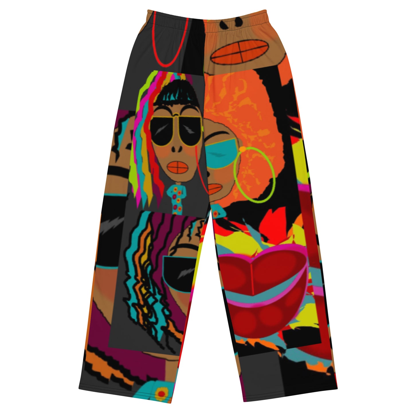 All-over print unisex wide-leg pants