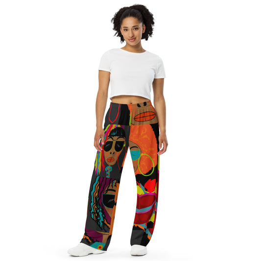 All-over print unisex wide-leg pants