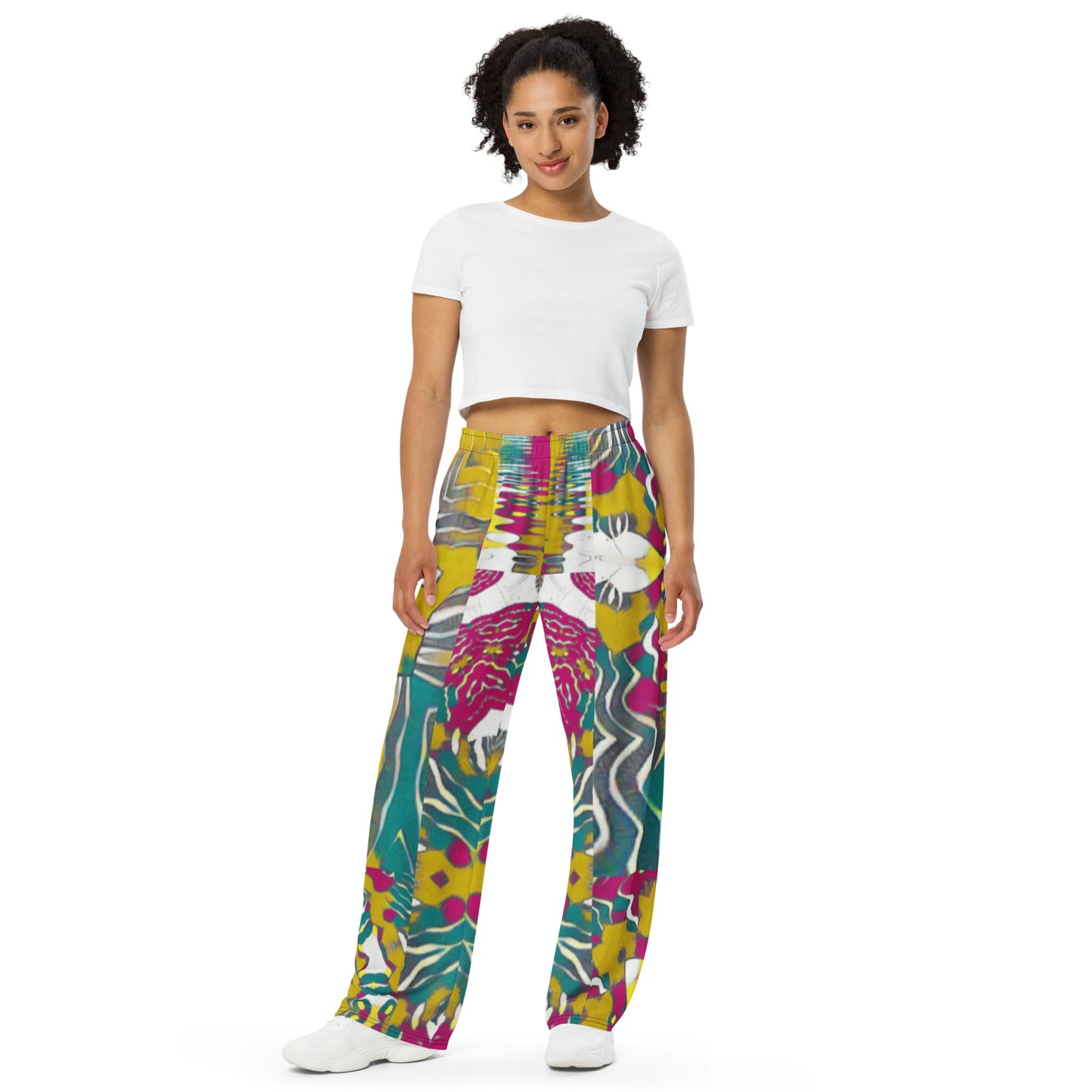 All-over print unisex wide-leg pants