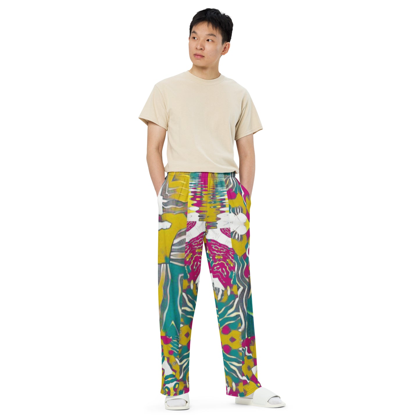 All-over print unisex wide-leg pants