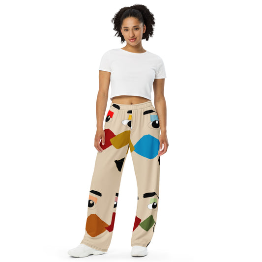 All-over print unisex wide-leg pants