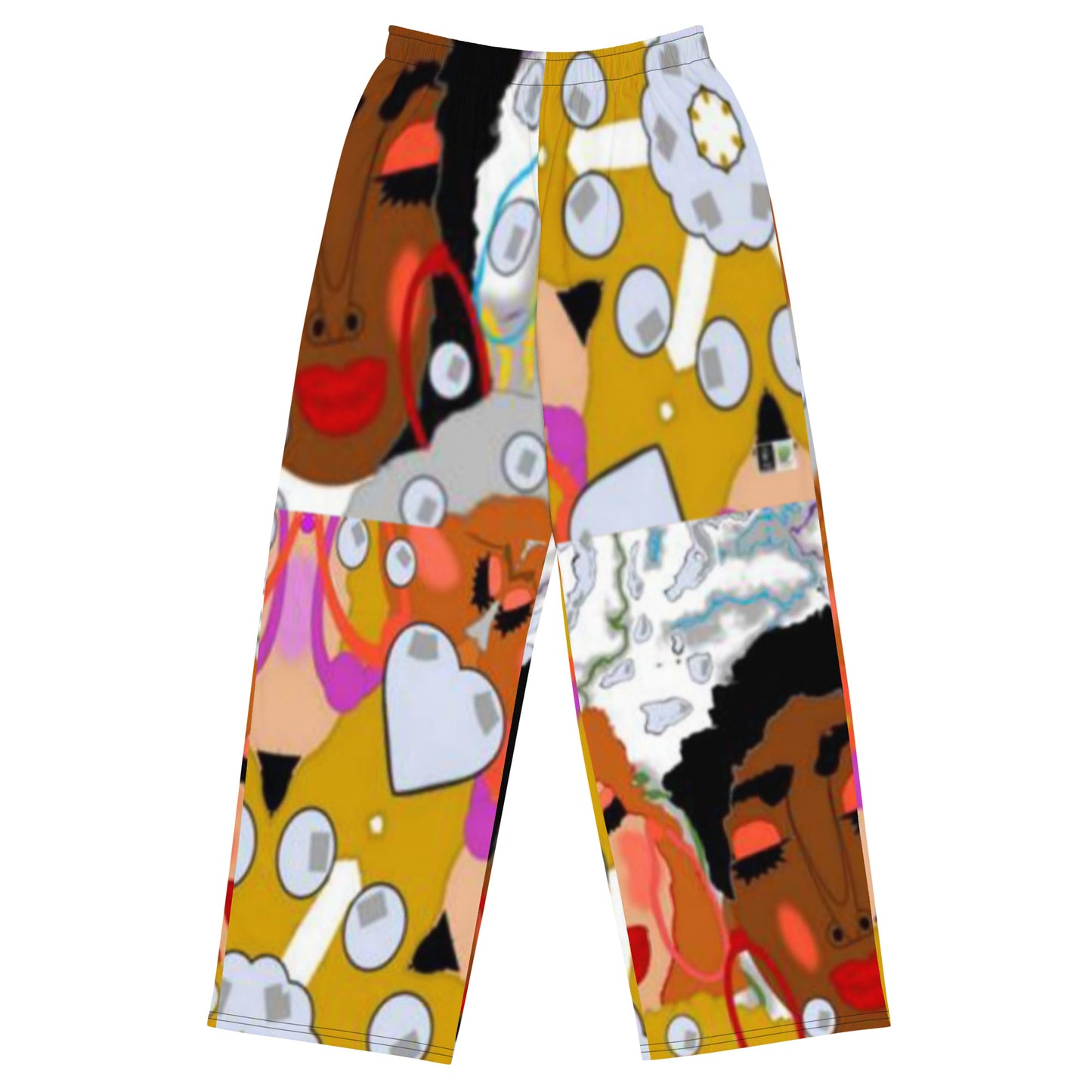 All-over print unisex wide-leg pants