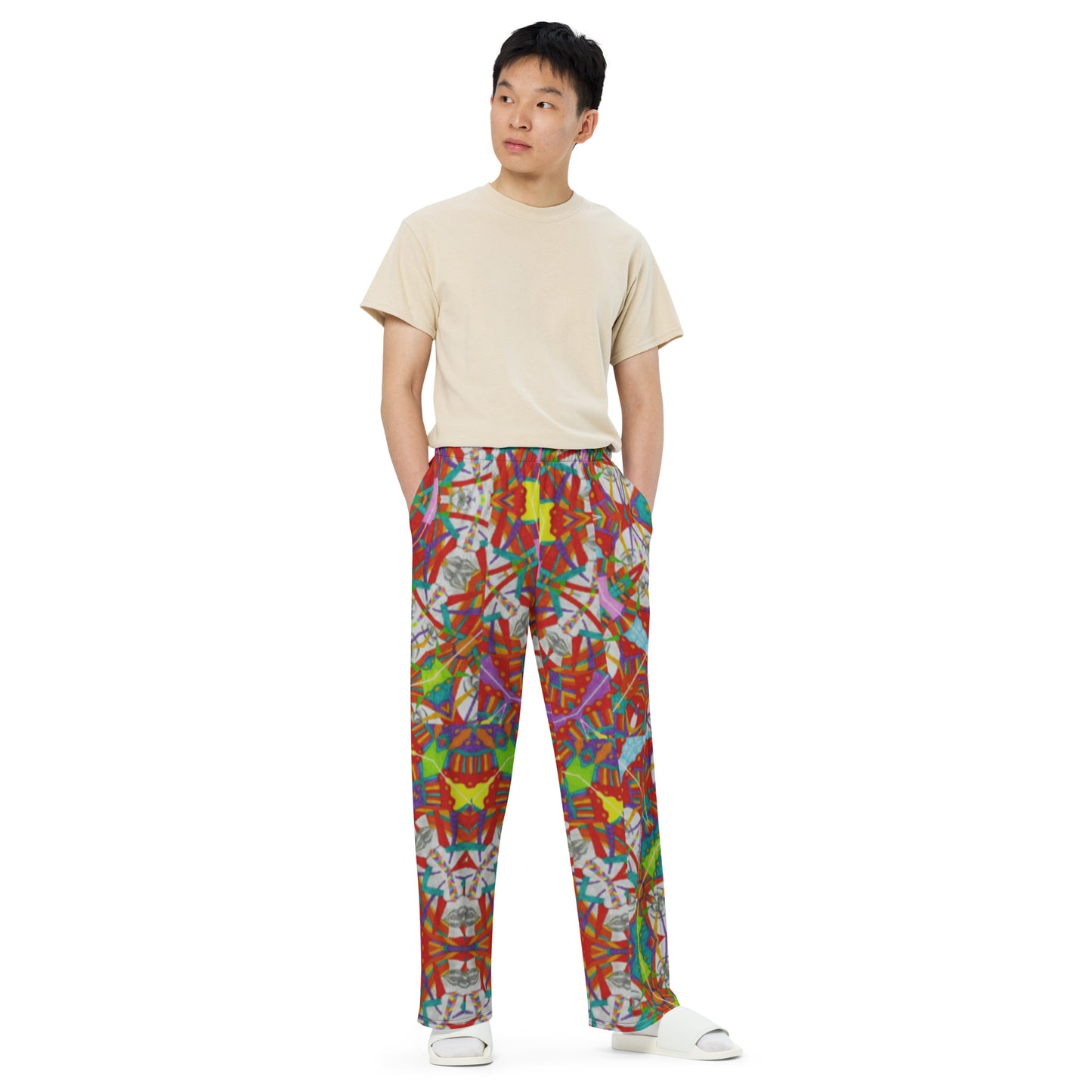 All-over print unisex wide-leg pants