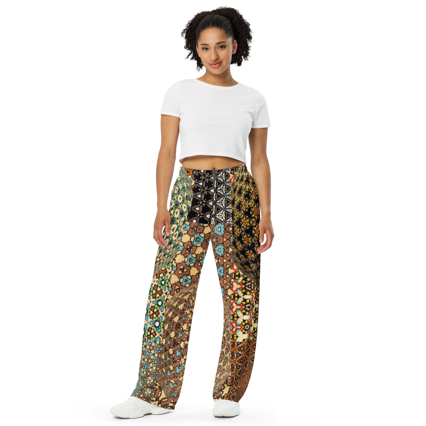 All-over print unisex wide-leg pants