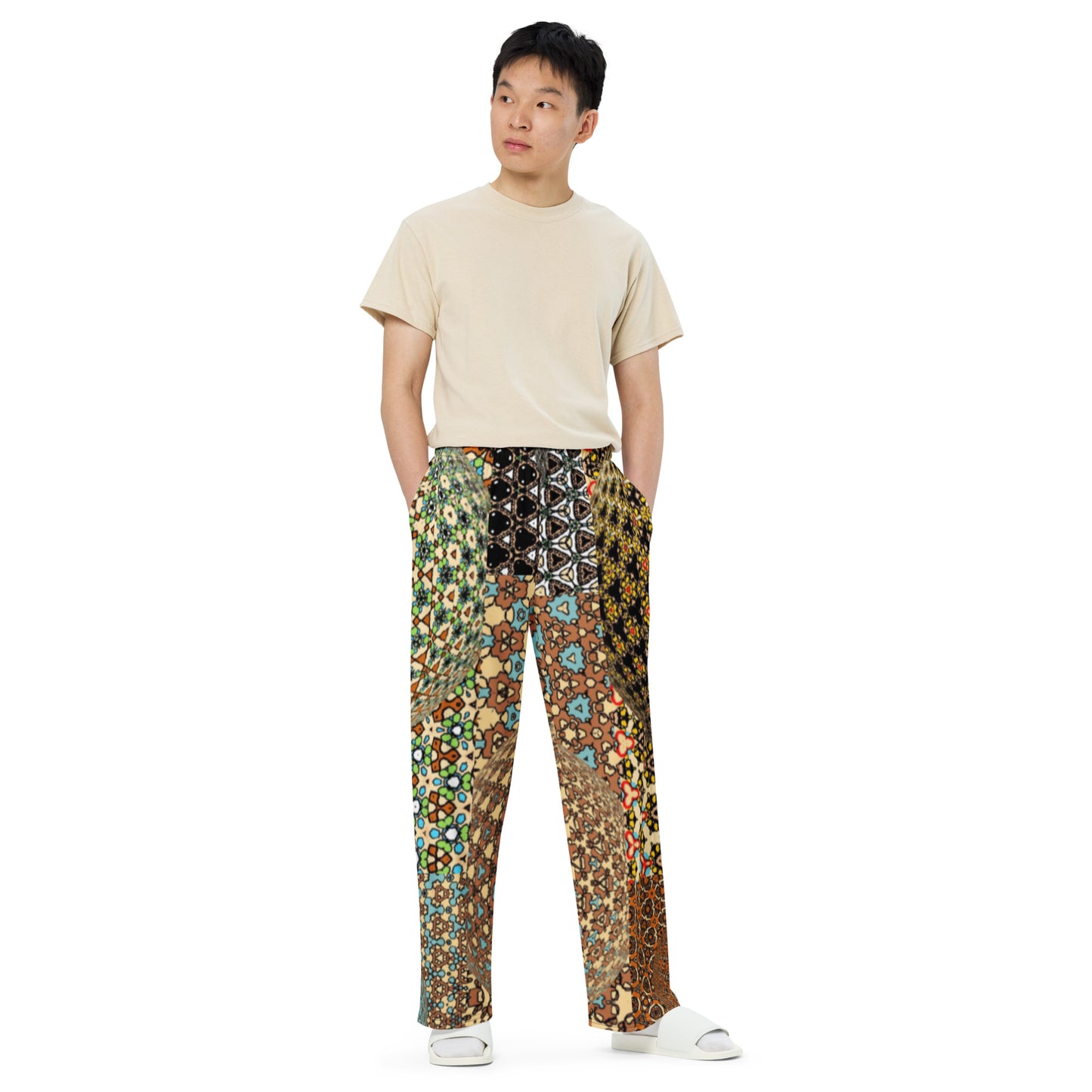 All-over print unisex wide-leg pants