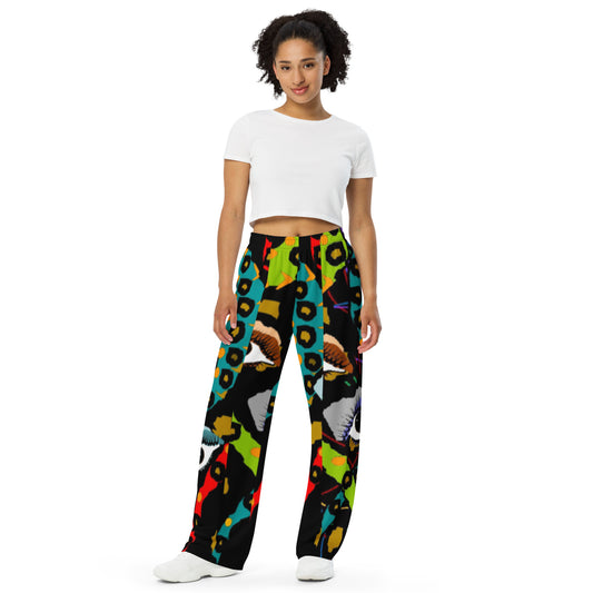 All-over print unisex wide-leg pants