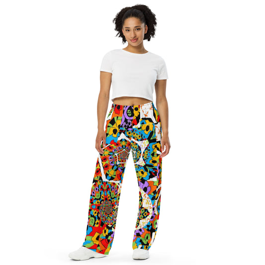 All-over print unisex wide-leg pants