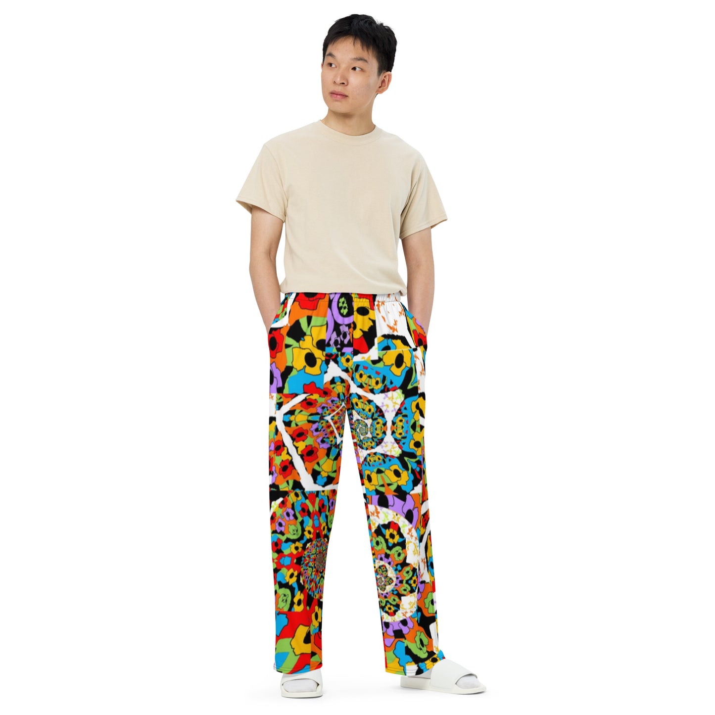 All-over print unisex wide-leg pants