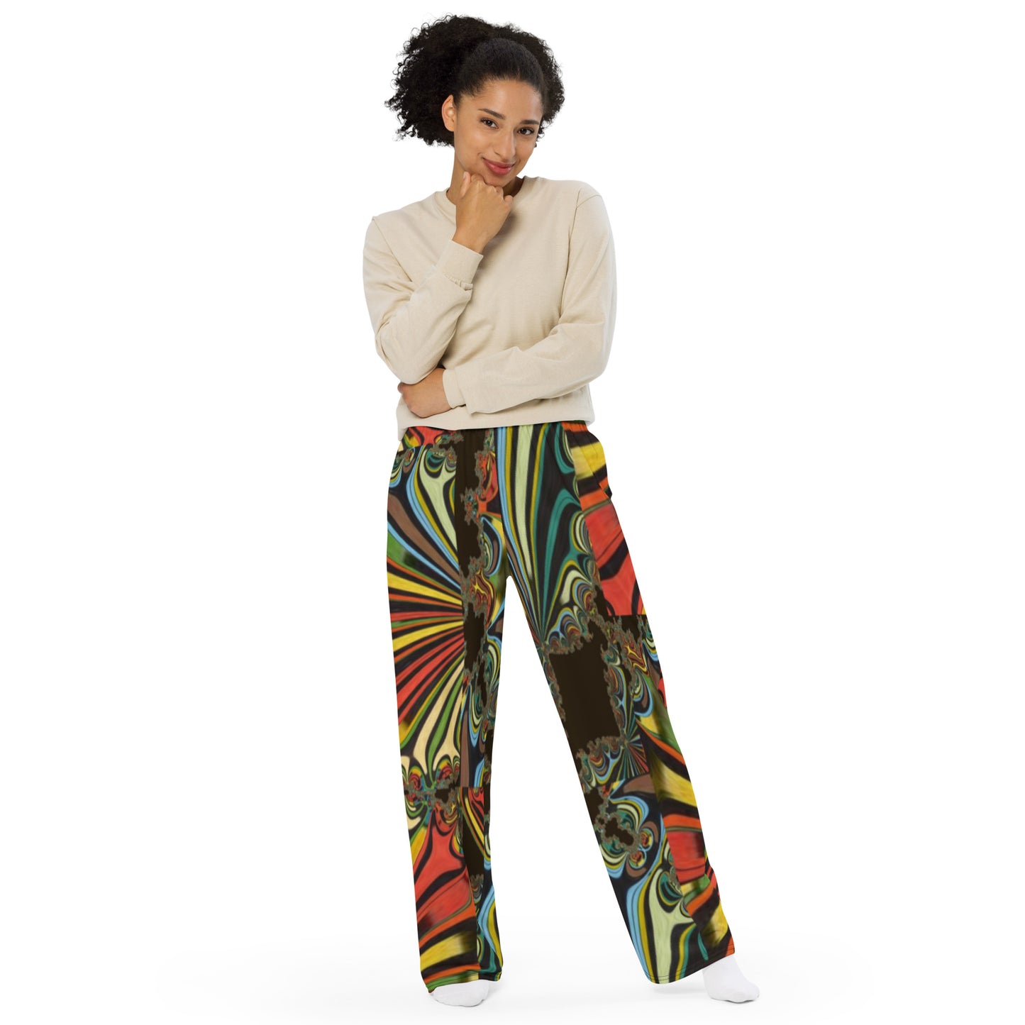 All-over print unisex wide-leg pants