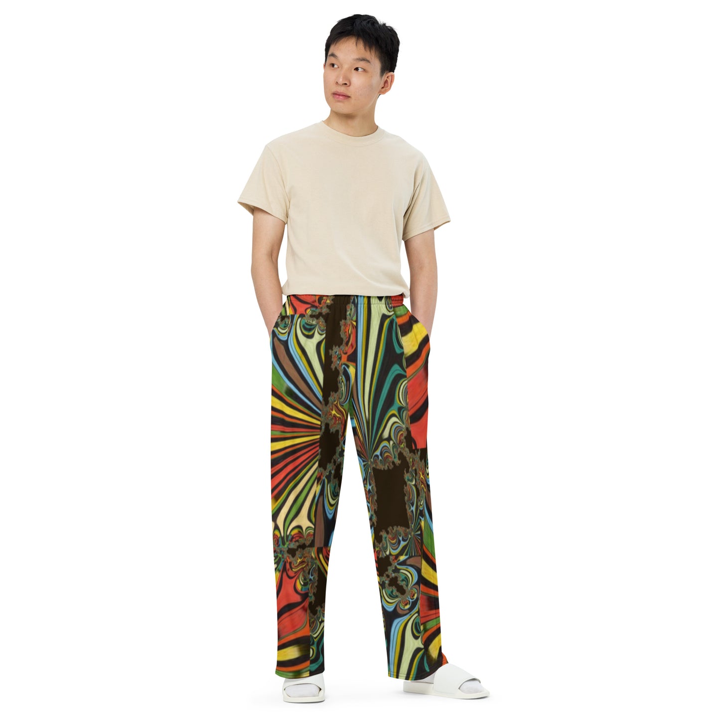 All-over print unisex wide-leg pants