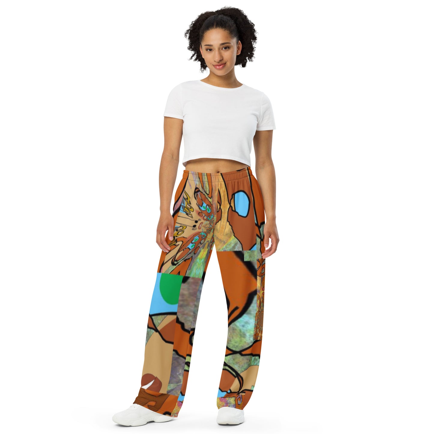 All-over print unisex wide-leg pants