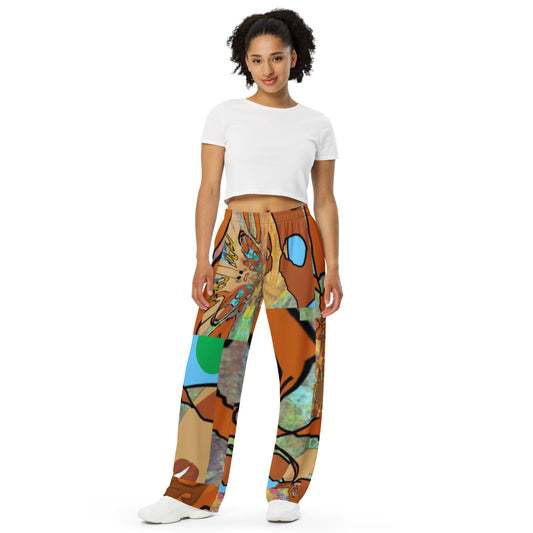 All-over print unisex wide-leg pants