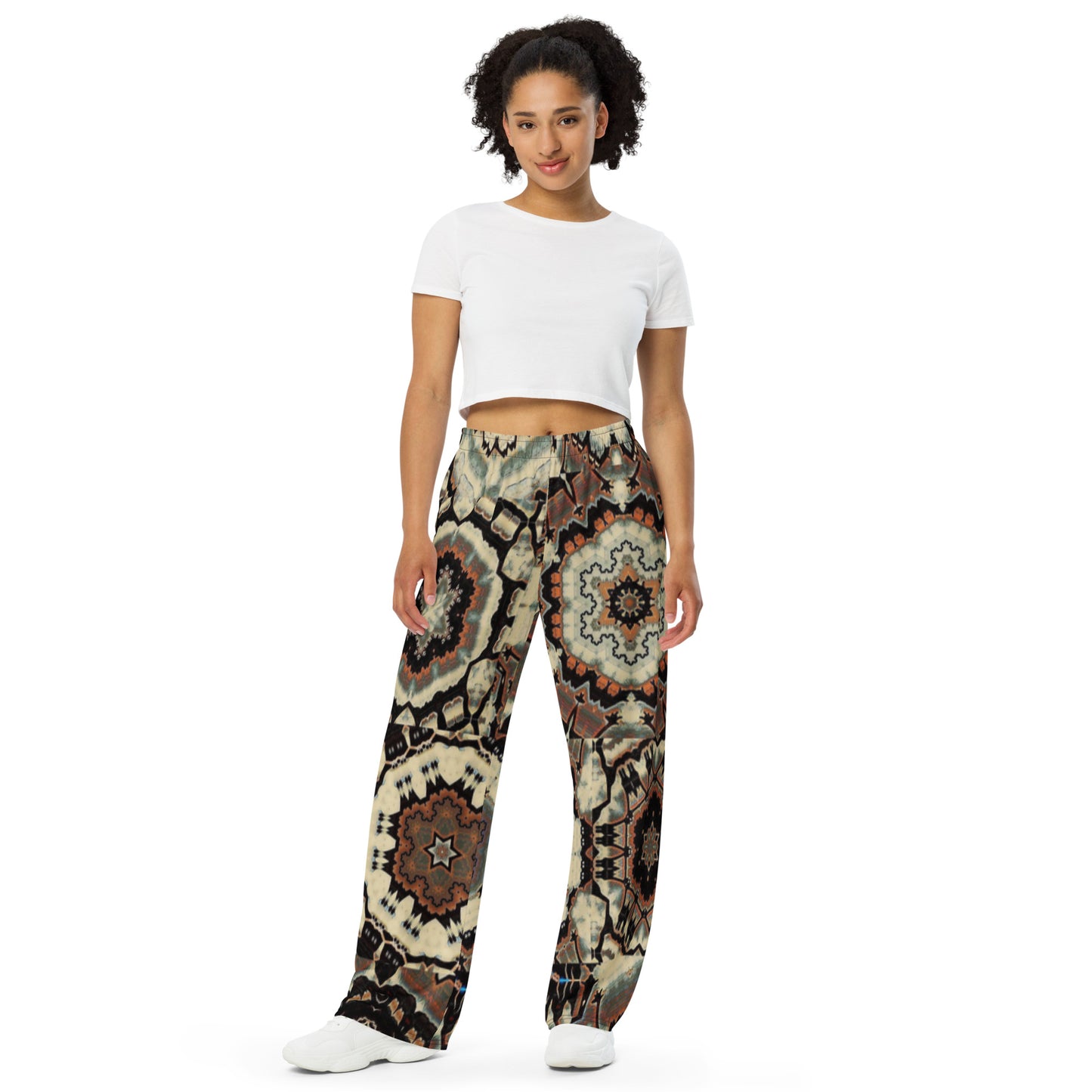 All-over print unisex wide-leg pants