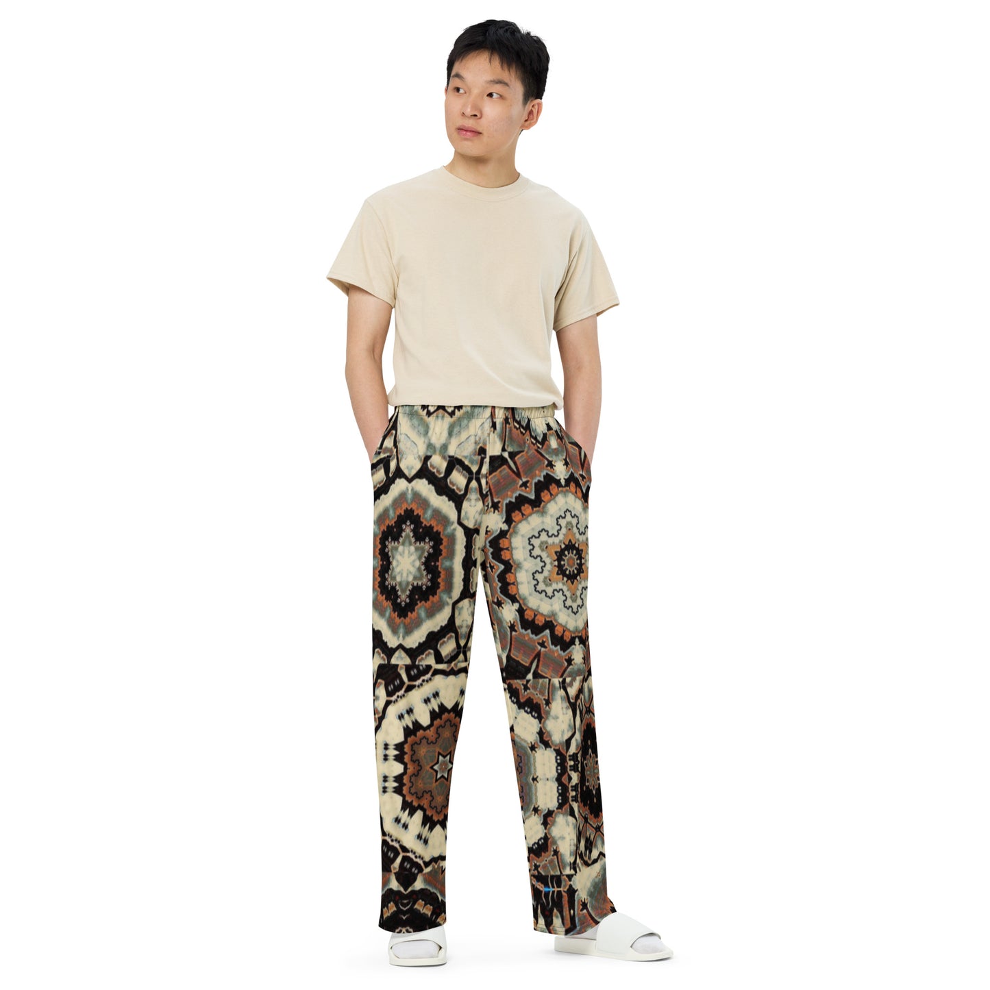 All-over print unisex wide-leg pants