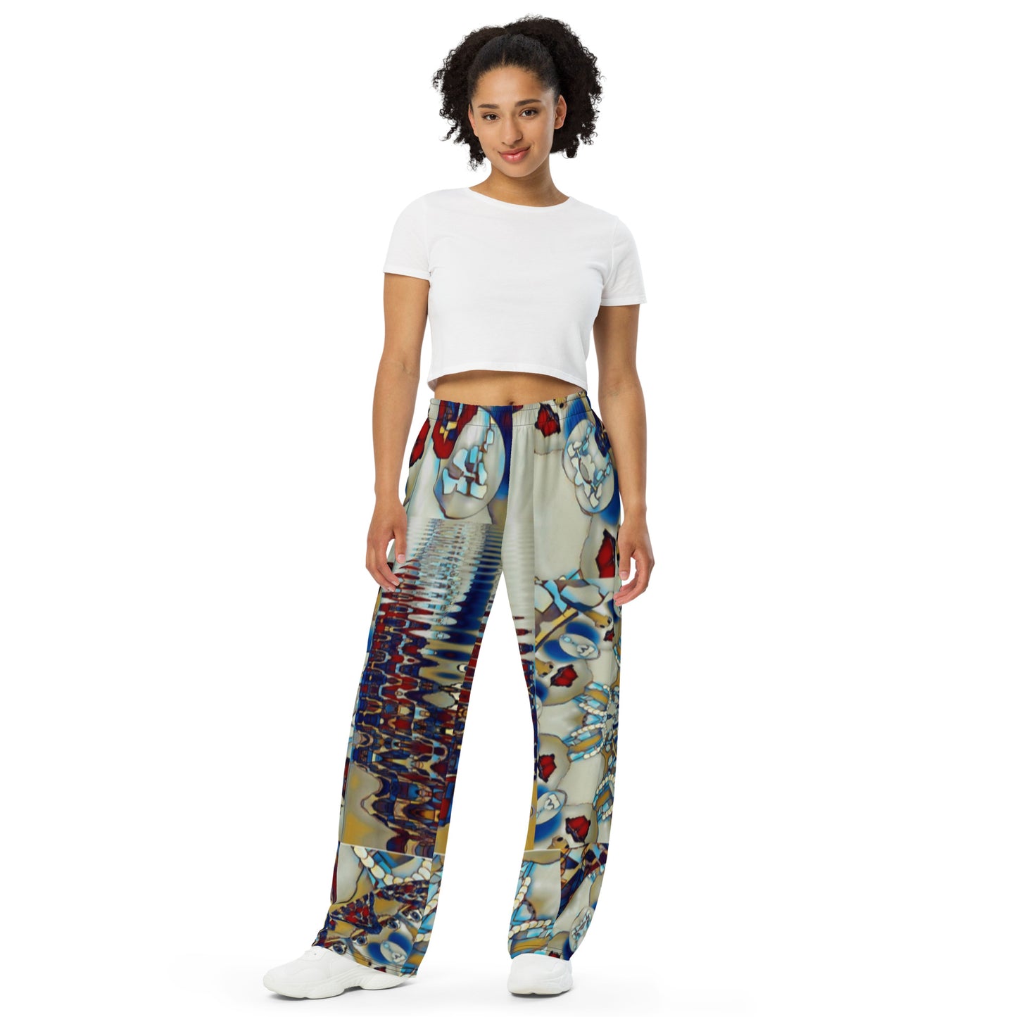 All-over print unisex wide-leg pants