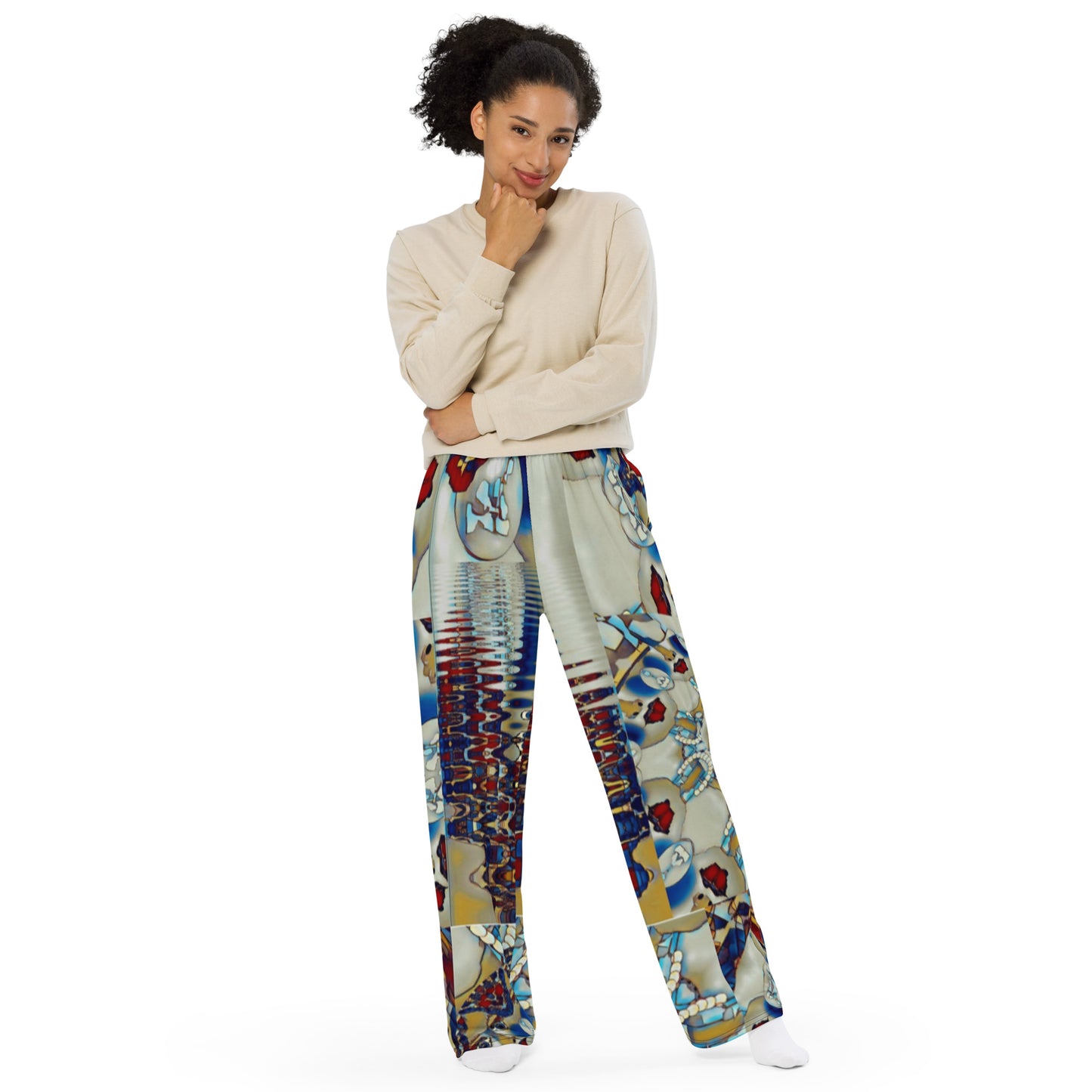 All-over print unisex wide-leg pants