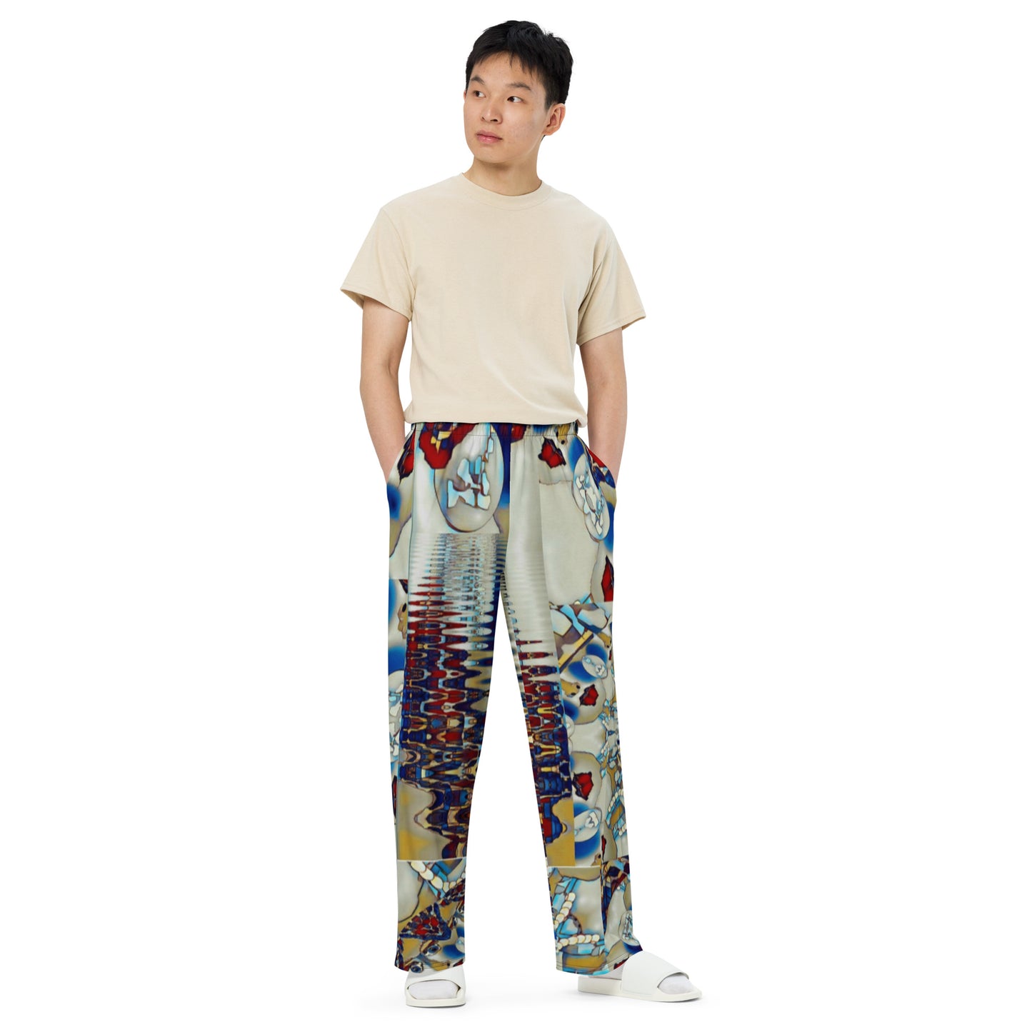 All-over print unisex wide-leg pants