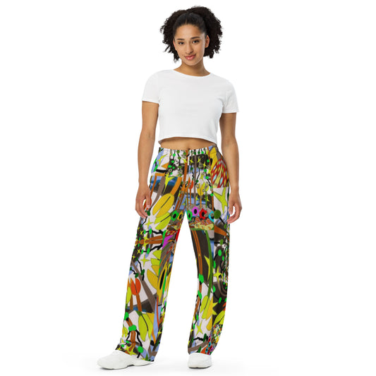 All-over print unisex wide-leg pants