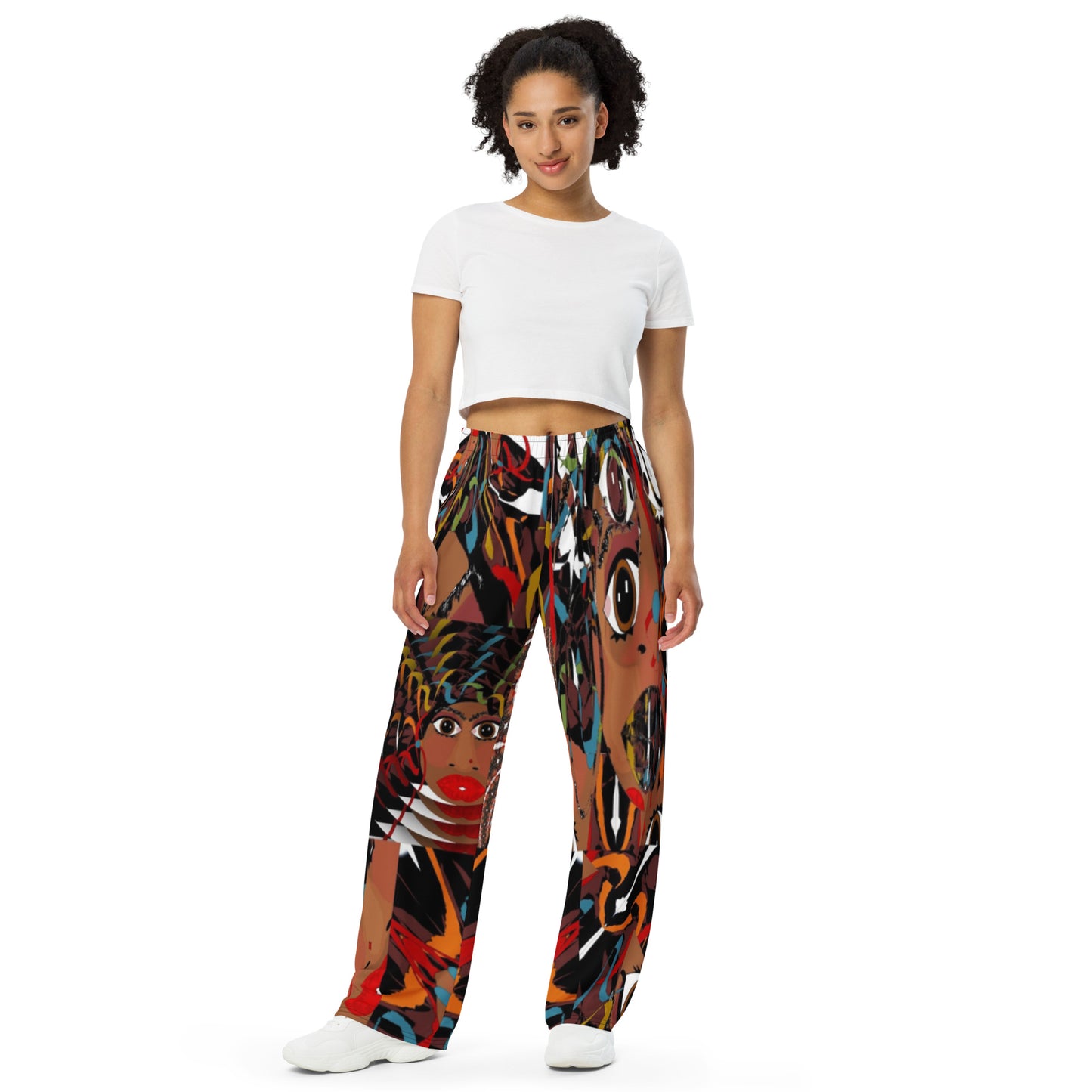 All-over print unisex wide-leg pants