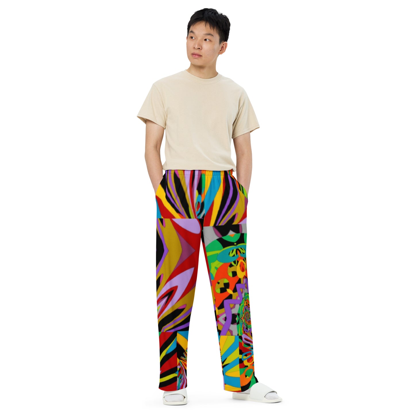 All-over print unisex wide-leg pants