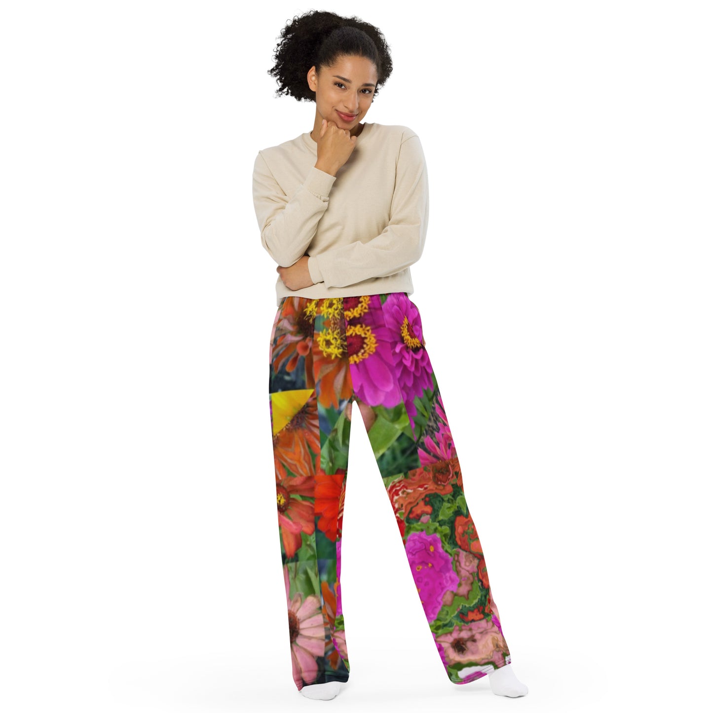 All-over print unisex wide-leg pants