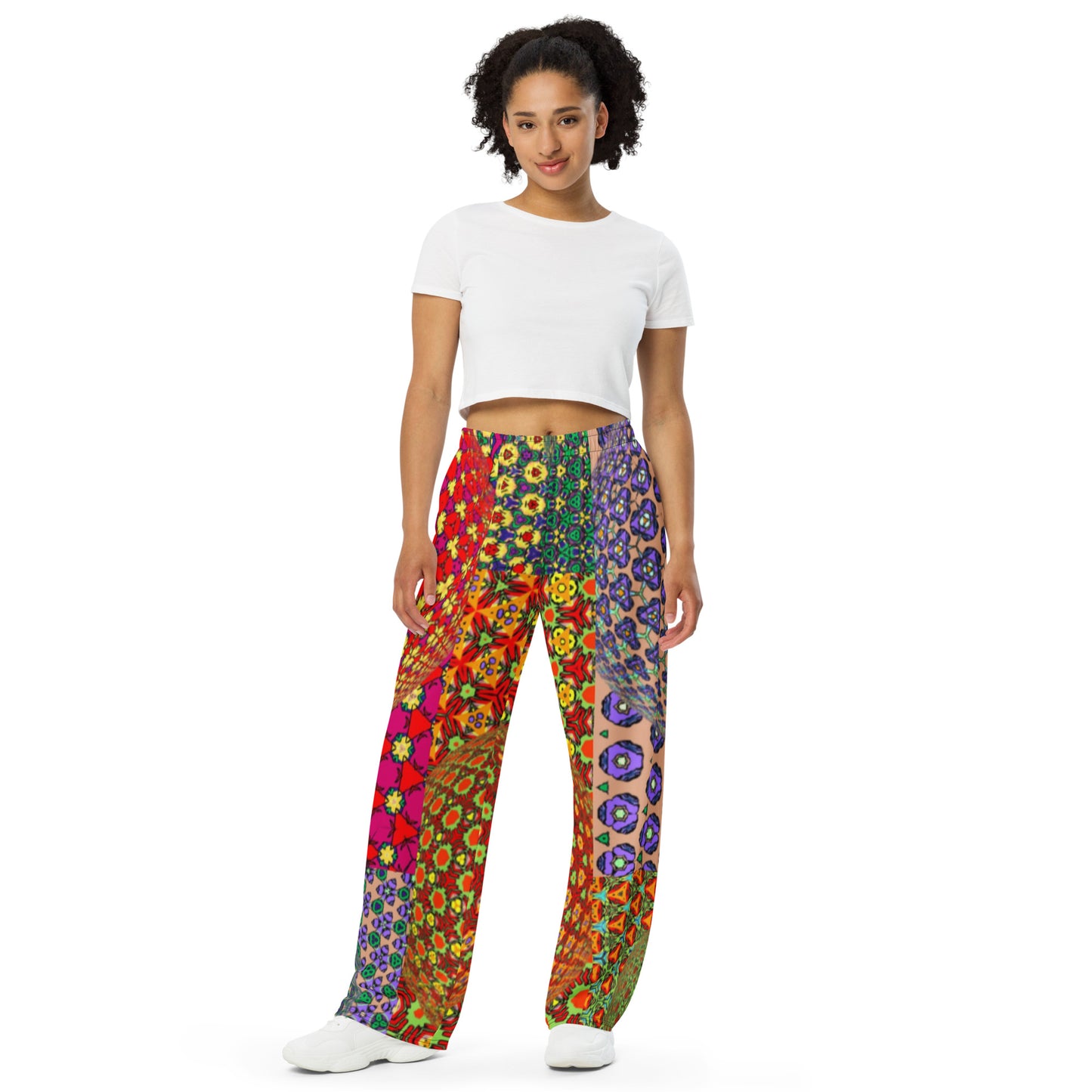 All-over print unisex wide-leg pants