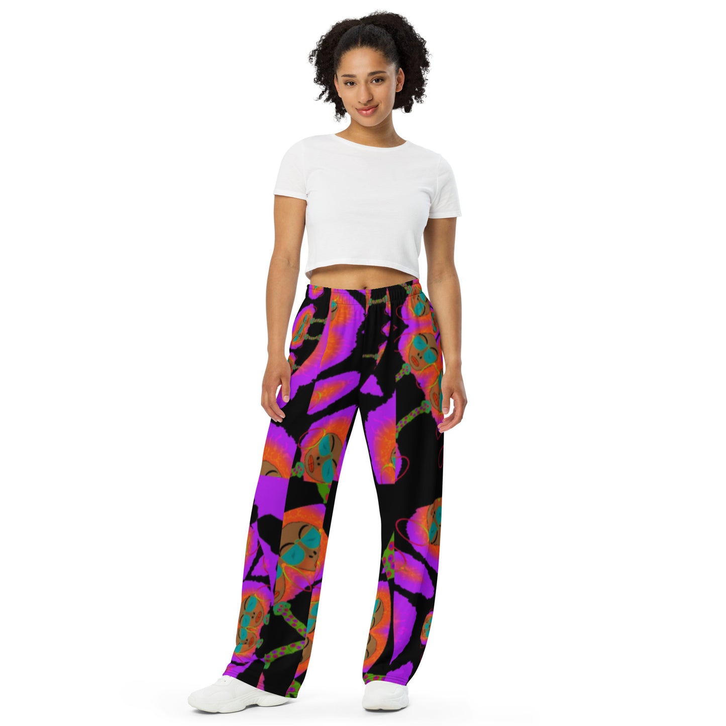 All-over print unisex wide-leg pants