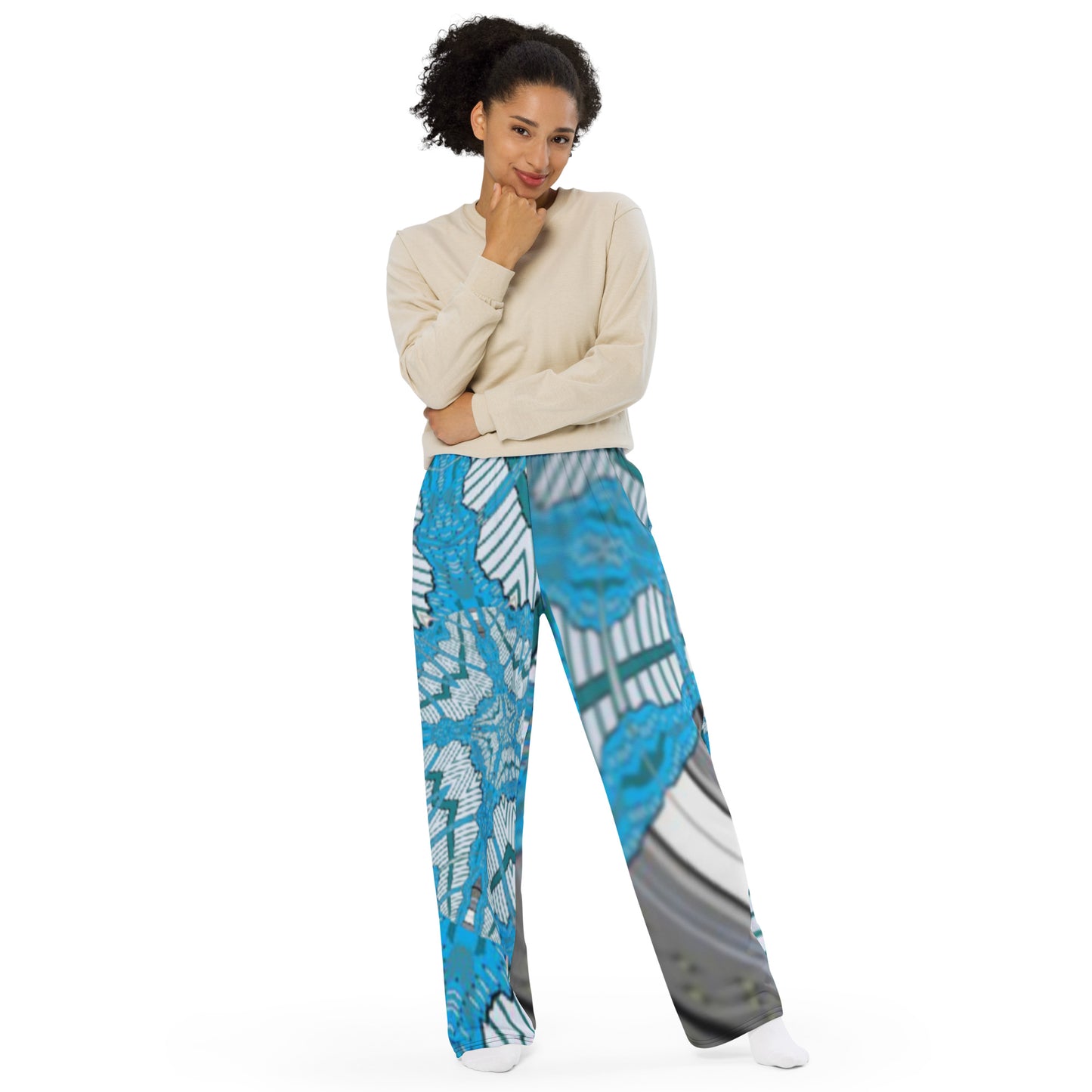 All-over print unisex wide-leg pants