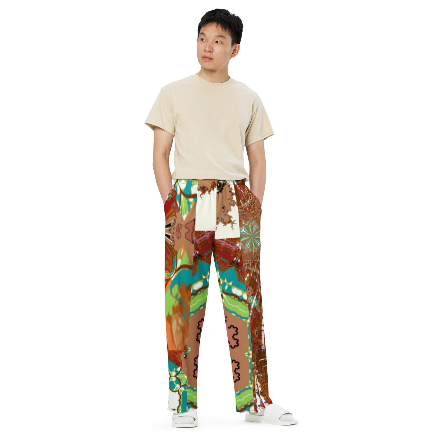 All-over print unisex wide-leg pants