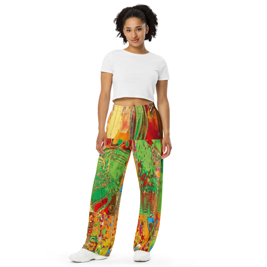 All-over print unisex wide-leg pants