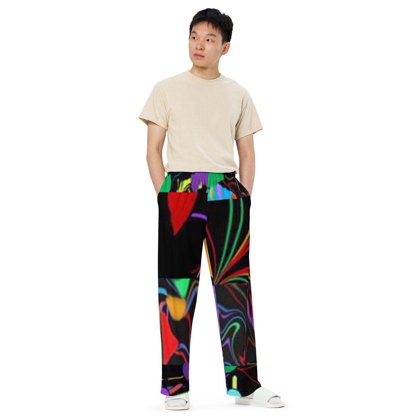 All-over print unisex wide-leg pants