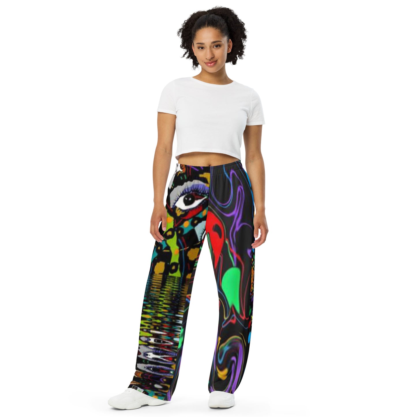 All-over print unisex wide-leg pants