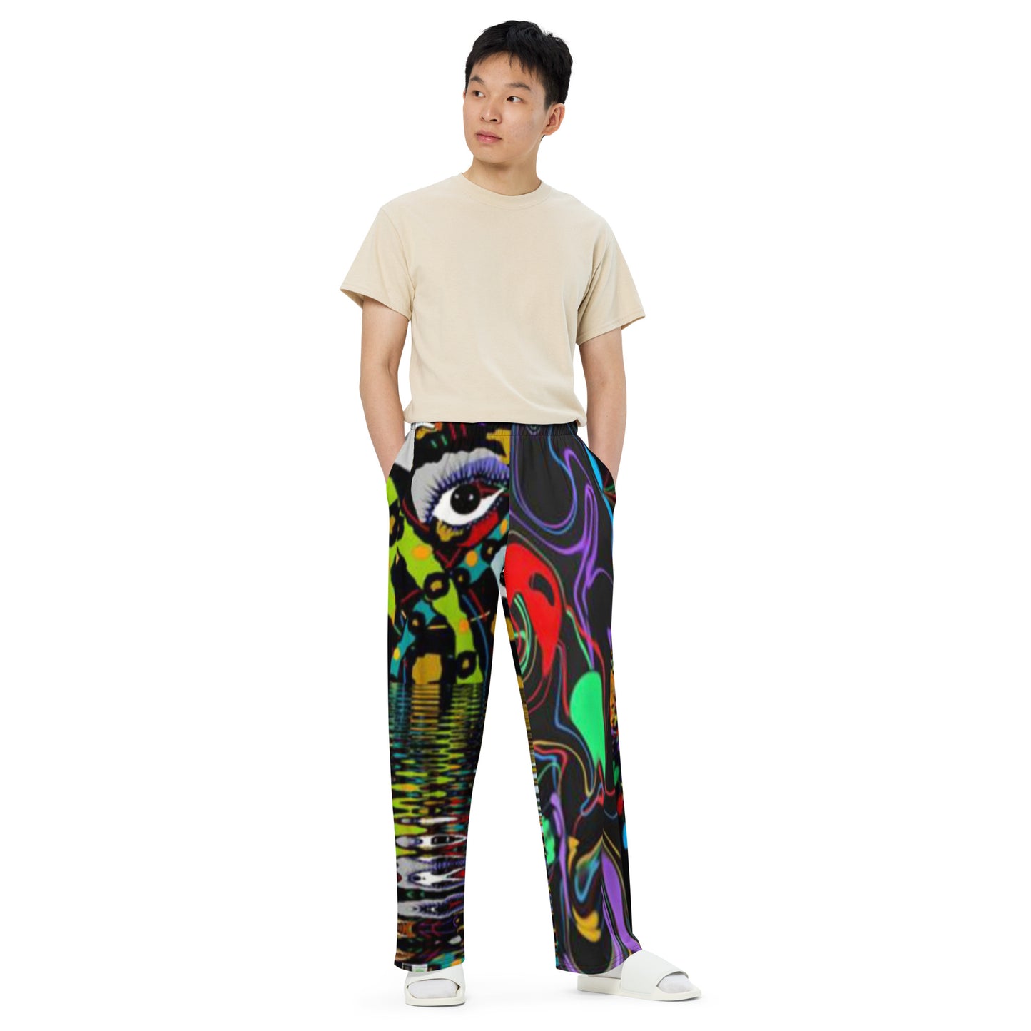 All-over print unisex wide-leg pants