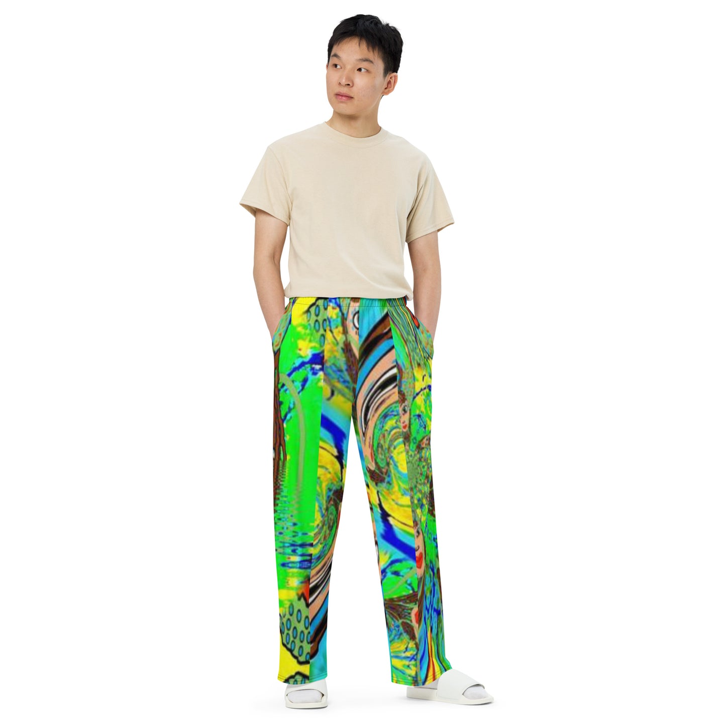 All-over print unisex wide-leg pants