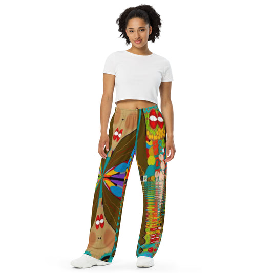 All-over print unisex wide-leg pants