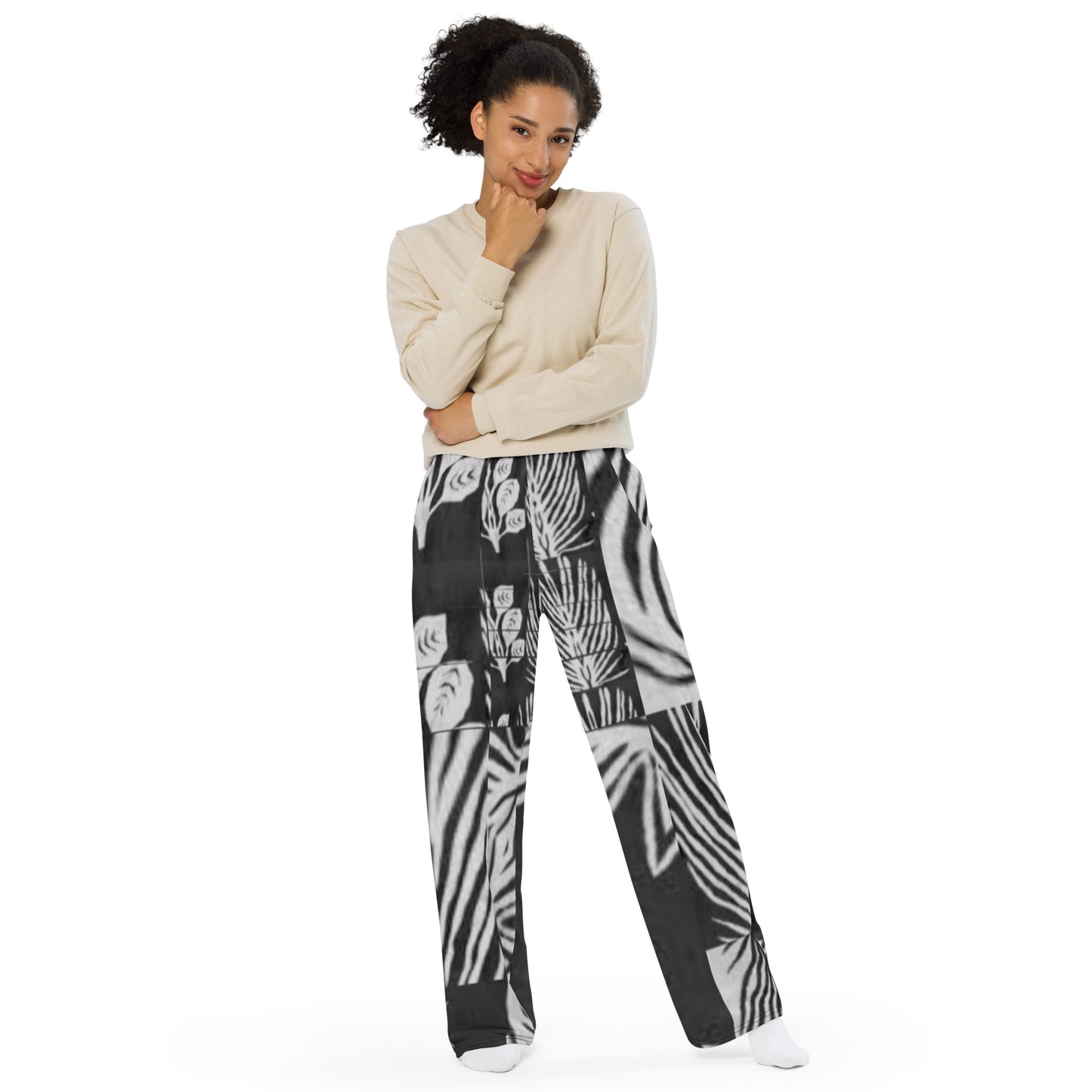 All-over print unisex wide-leg pants