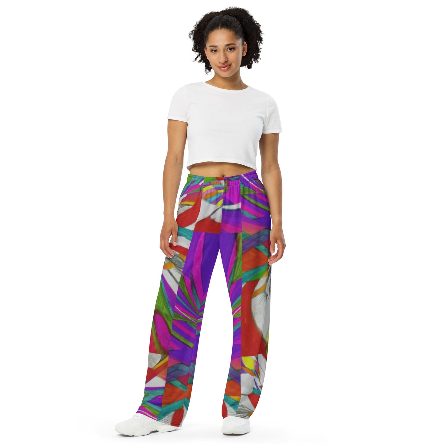 All-over print unisex wide-leg pants